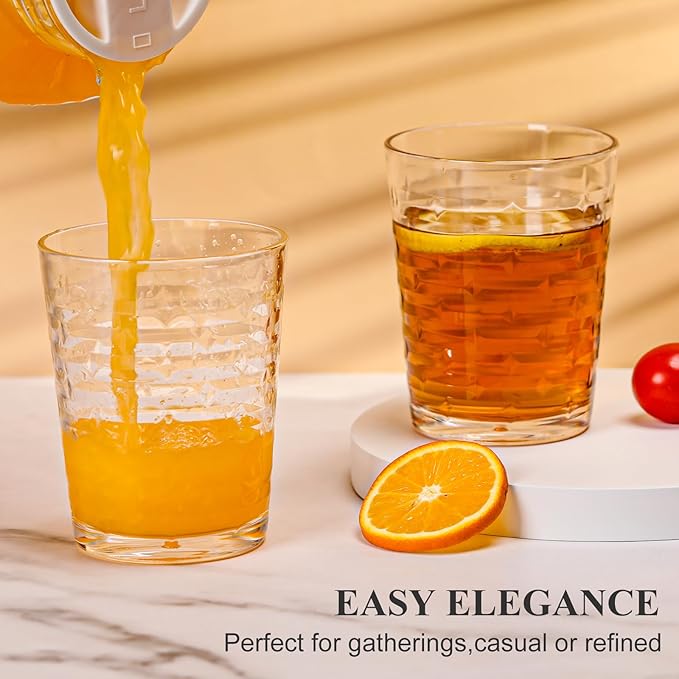 Acrylic Clear Highball Plastic Cups | Plastic Reusable Tumblers 16oz (Set of 6) | Stackable |