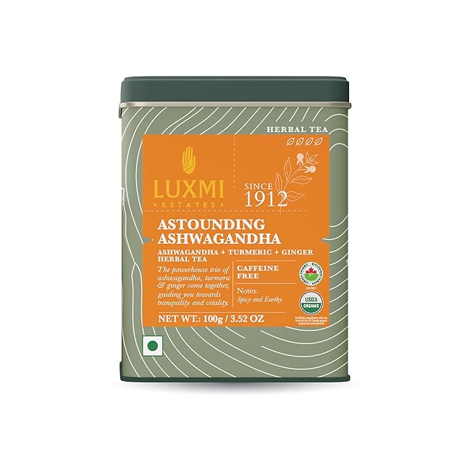 Luxmi Estates - Astounding Ashwagandha - Organic Loose Leaf Tea - 100g (50 Cups) | With