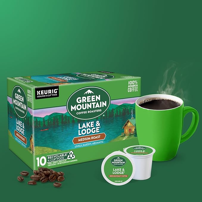 Green Mountain Coffee Roasters Lake and Lodge Blend Keurig Single-Serve K-Cup pods, Dark Roast