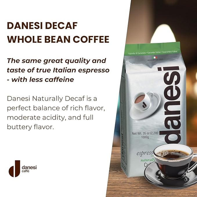 Danesi Caffe Italian Whole Coffee Beans - Espresso Coffee Beans and Medium Roast Whole Bean