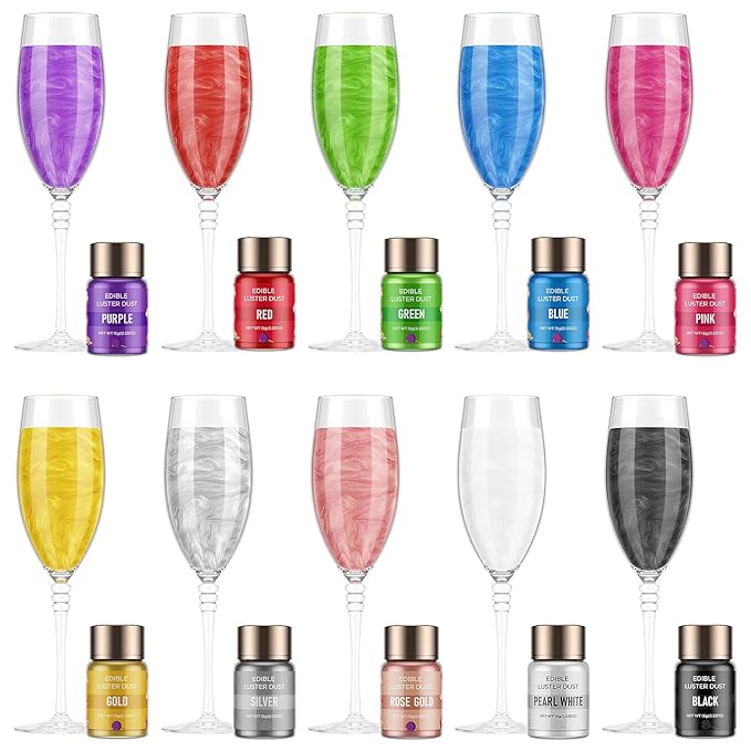 Luster Dust Edible - 15 Grams Food Grade Cake Dust Shimmer Powdered, Cherrysea Powder Luster Dust