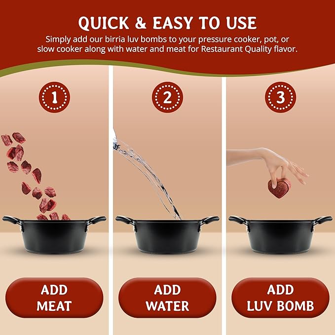 Just Add Luv Authentic Birria Spice Bomb Seasoning - Mexican Spice Mix with Chiles Herbs Spices
