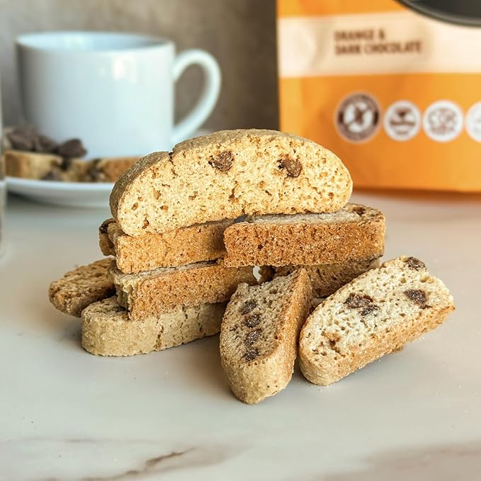 Tutti Gourmet Gluten Free Orange & Chocolate Biscotti, 9.9 oz (283g) Resealable Cookie Bag - Vegan