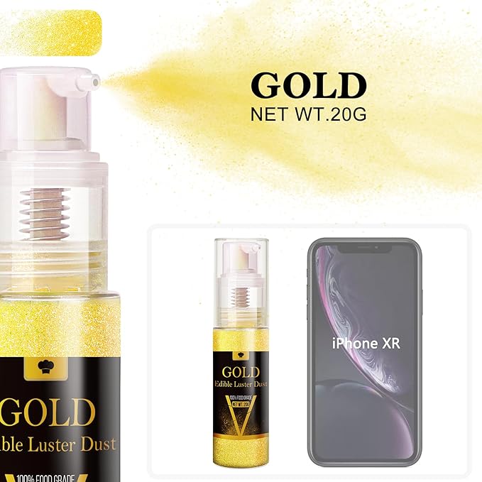 Edible Glitter Spray - 20g Luster Dust Edible Glimmer Powder for Sparkling Cocktails, Cake