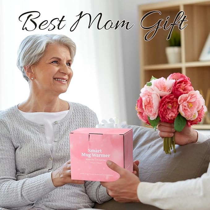 Coffee Mug Warmer & Best MOM Ever Mug Set, Electric Cup Warmer for Desk Office Home, Beverage