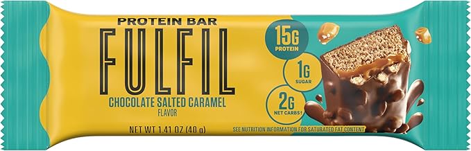 FULFIL Protein Snack Bars, Chocolate Salted Caramel Flavored, Gluten Free with 15g Protein, Pantry