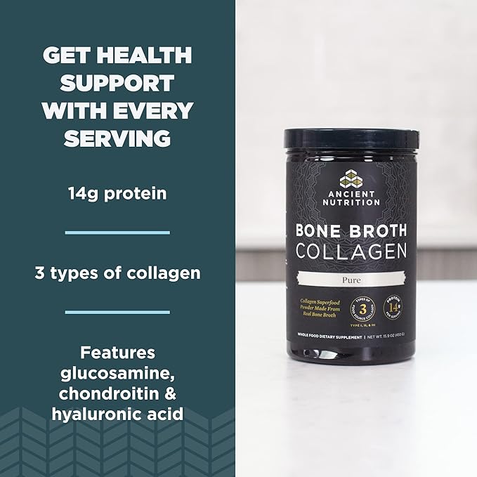 Ancient Nutrition Collagen Powder, Bone Broth Collagen, Pure, Hydrolyzed Multi Collagen Peptides