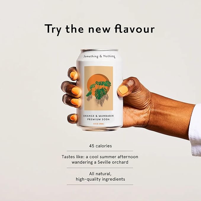 Something & Nothing Mango & Thai Basil Flavored Sparkling Water | Lightly Carbonated & Full of
