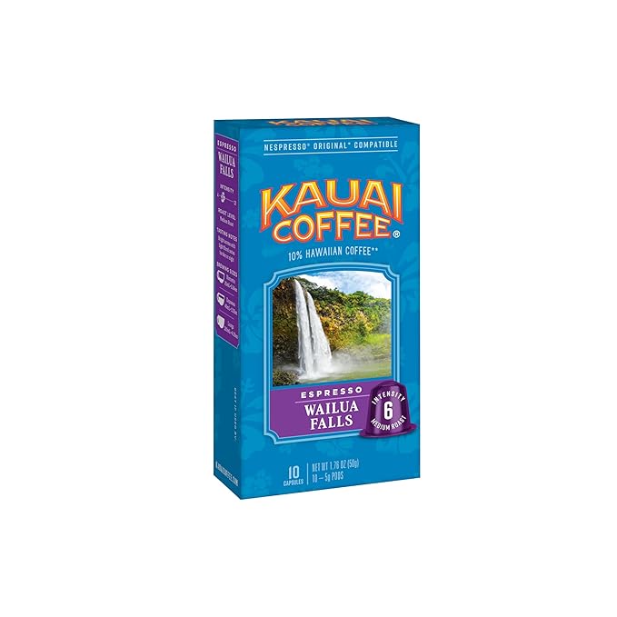 Kauai Coffee Espresso Pods Compatible with Nespresso Original Coffee Makers – Arabica Coffee, 10%