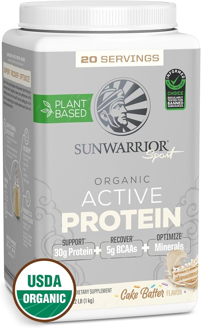 Sunwarrior Organic Plant Based Protein Powder | Vegan Organic Protein Powder with BCAA Amino Acids