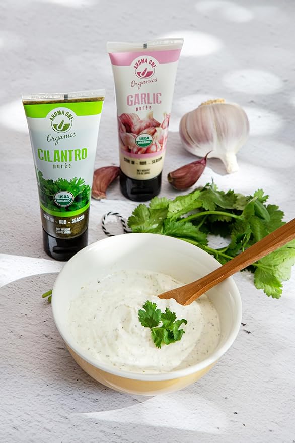 Aroma One Cilantro Puree Paste - Organic Herb Concentrate for Cooking, Seasoning & Sauces - Fresh