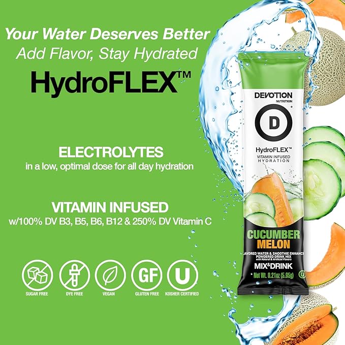 Devotion Nutrition HydroFLEX Water Flavoring Packets ??Sugar-Free Hydration with Vitamins &