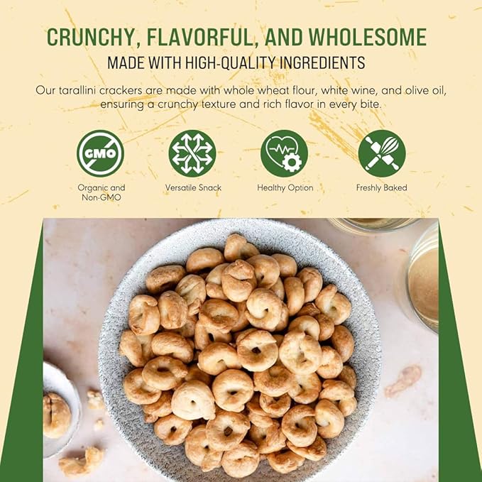 NINA FARINA Tarallini Classic -Fresh Baked Italian Crackers Free from Added Sugars, Palm Oils and