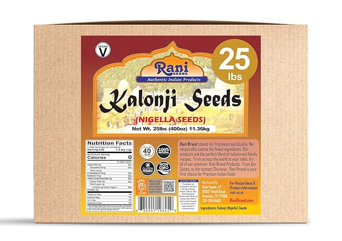 Rani Kalonji (Black Seed, Nigella Sativa, Black Cumin) Seeds 400oz (25lbs) 11.36kg Bulk Box ~ All