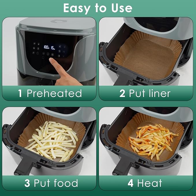 150PCS Small Air Fryer Liners Disposable, 4.7 Inch Parchment Paper for COSORI 2.1 Qt Air Fryer