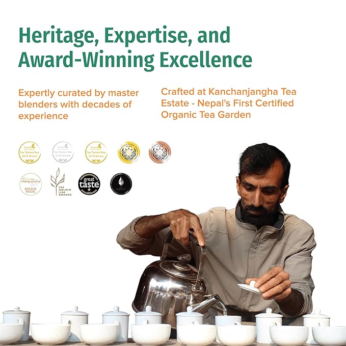 NEPAL TEA Organic Chai Tea Loose Leaf - Certified Organic Black Tea with Ginger, Cinnamon &