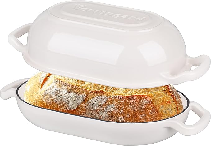 Enameled Cast Iron Sourdough Bread Oven, Dutch Oven, Loaf Cast Iron Bread Pan for Homemade Bread