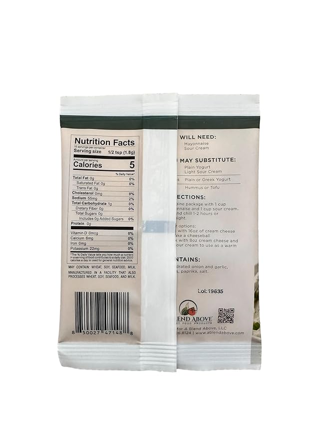 A Blend Above Taco Dip Mix, 3 pack, 1 oz. Each, Makes 16 Ounces, Gluten-Free, No MSG, All Natural