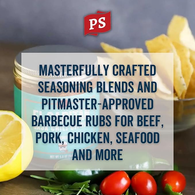 PS Seasoning El Capitan - Baja Chili Citrus Street Taco Seasoning Mix, Dry BBQ Rub for Tacos