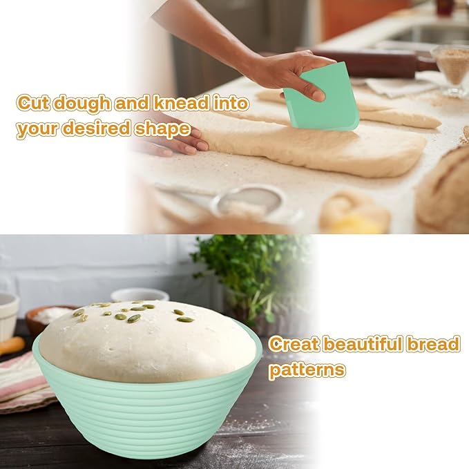 Silicone Banneton, Sourdough Bread Baskets (Set of 6, 5 Inch), Round Proofing Bread Bowls with