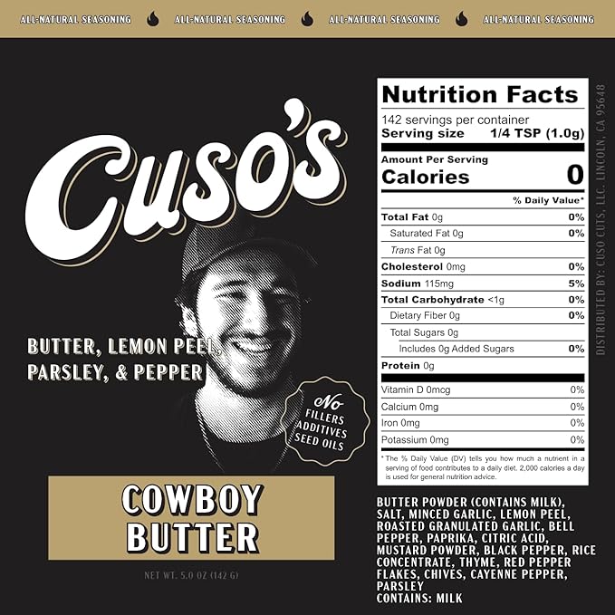 Cuso’s Cowboy Butter Seasoning - Great Tasting Steak Seasonings - Roasted Garlic Butter Seasoning