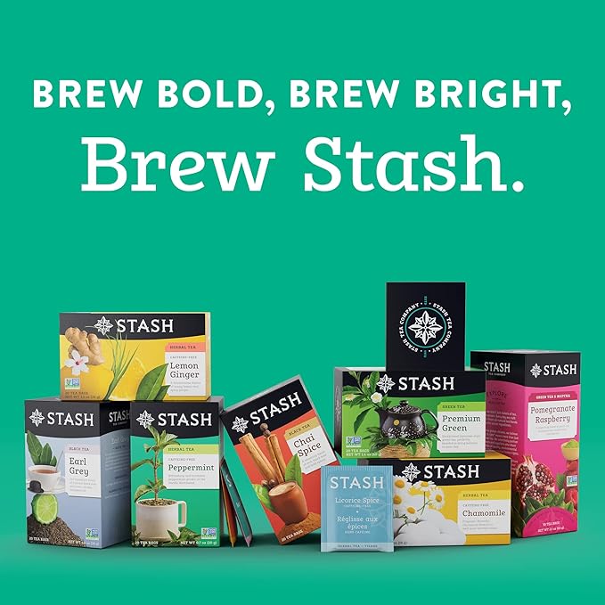 Stash Tea Ginger Peach Green Tea & Matcha Blend, Box of 100 Tea Bags (Packaging May Vary)