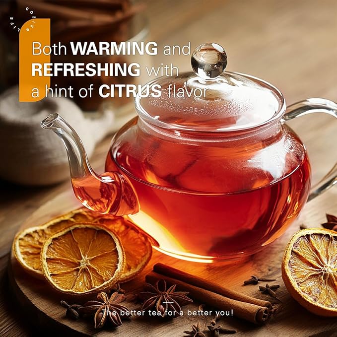 WT WEETEE Orange Spice Herbal Tea Bags, 2.5g x 50 Counts, Sweet Spices Tea Includes Cinnamon
