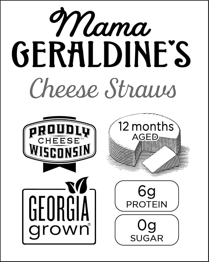 Mama Geraldine's Chipotle Cheese Straws - 4.5 oz Box (6 Pack) - Spicy & Savory Baked Cheese Snacks