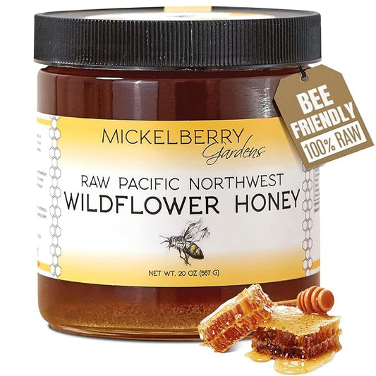 Raw Wildflower Honey - Pure, Unadulterated, Clean, Grade A Strained Honey from the Pacific