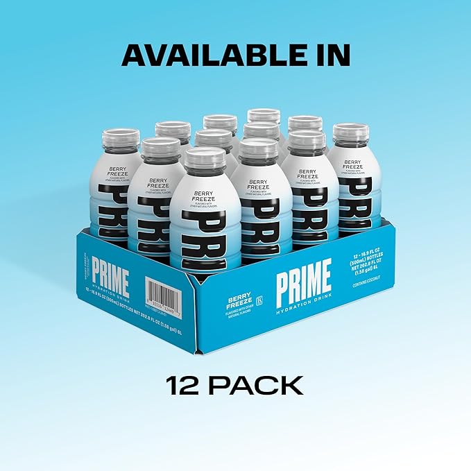 PRIME Hydration BERRY FREEZE, Sports Drinks, Electrolyte Enhanced for Ultimate Hydration, 250mg