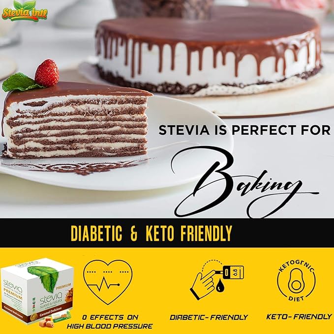 Caramel Delicioso Organic Stevia Powder. All-Natural Sweetener, Sugar Substitute Highly