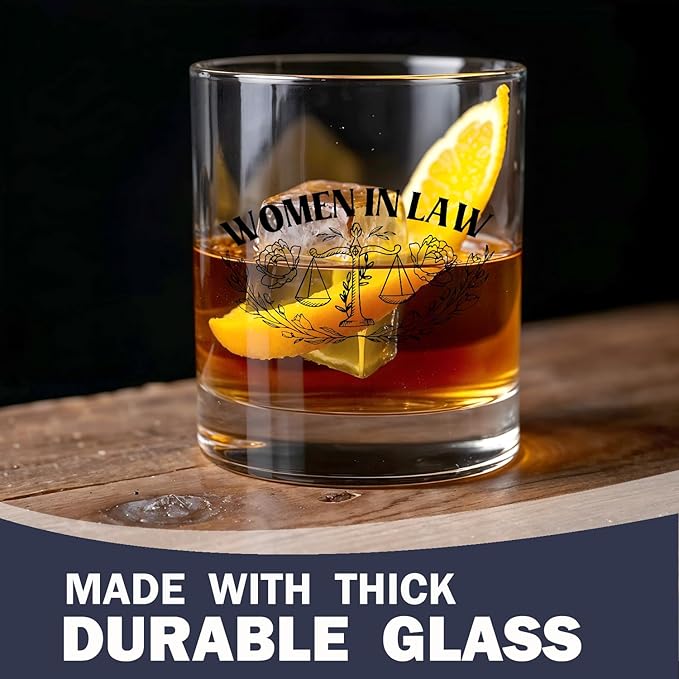 Lawyer Gifts for Women Whiskey Glasses 10 oz, Cool Gifts for Attorneys Lawyers, Women in Law Old