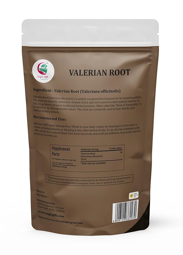 Valerian Root Whole 1 LB, 100% Natural & Pure, Perfect for Tea, Herbal Blends & Wellness Uses, 1 LB