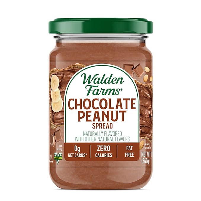 Walden Farms Chocolate Peanut Spread – Zero Calorie, Low Carb, Keto-Friendly, Vegan, Sugar-Free