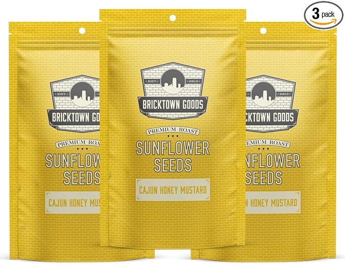 Bricktown Goods Cajun Honey Mustard Flavored Sunflower Seeds - 3 Pack - Boldly Seasoned and Roasted