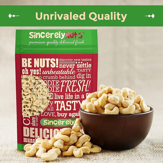 Sincerely Nuts - Raw Cashews Whole and Unsalted | Healthy Snack, Source of Protein | Keto and Paleo