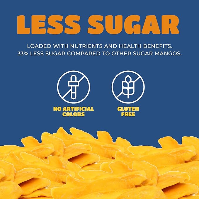 Dried Mango Slices - Delicious Texture Soft & Juicy Low Sugar Added Dried Mango - Naturally Ripened