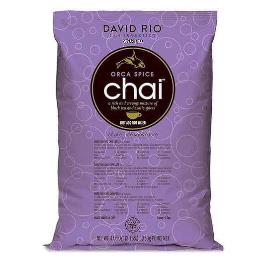 Orca Spice Reduced Calorie Chai Tea Latte Mix, 47.6 Oz, Black Tea, Organic Spices, Sugar Free