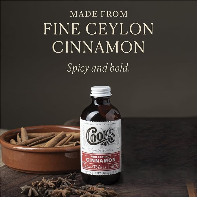 Cook's Pure Cinnamon Extract Made From Fine Ceylon Cinnamon, Premium All Natural Cinnamon Extract