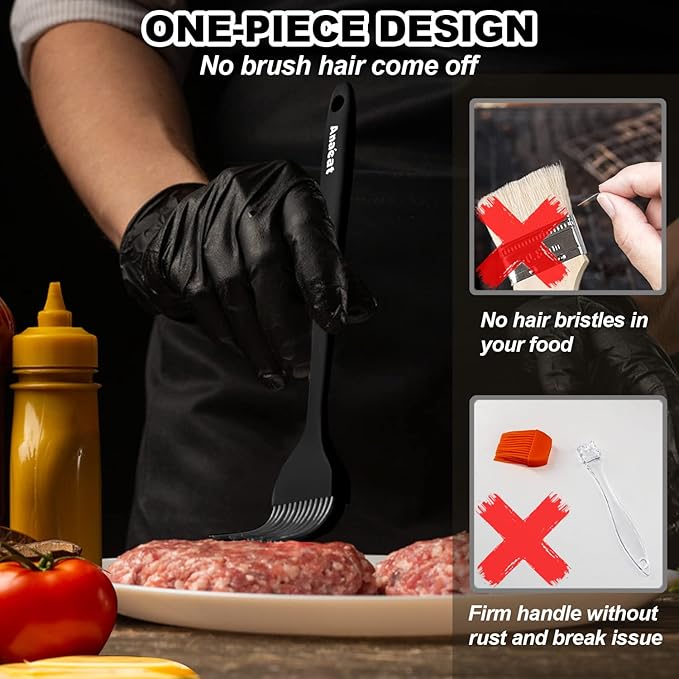 Anaeat 2 Pack Silicone Basting Pastry Brushes - Heat Resistant Brush with Soft Bristles, Hygienic
