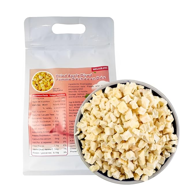 Dried Apple 250g Apple Diced Apple Granules no Sugar Added Sweet and Sour Taste, Fruit Tea Baking