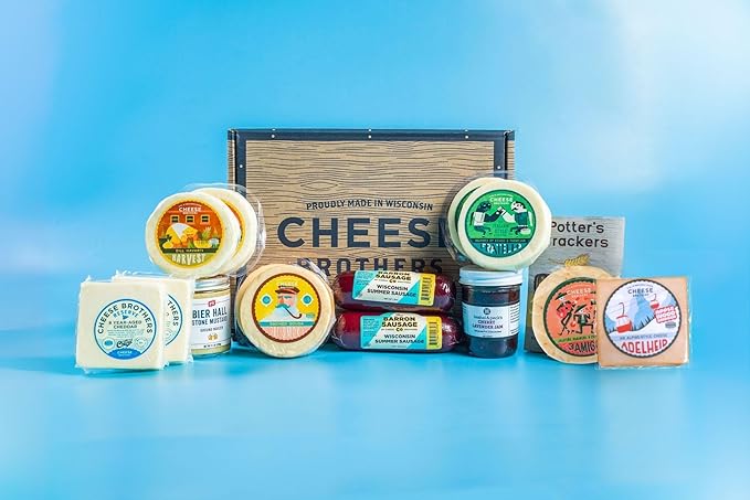 Cheese Bros. Deluxe Charcuterie Gift Box | Fresh from Wisconsin | Includes Dill Havarti, Smoked