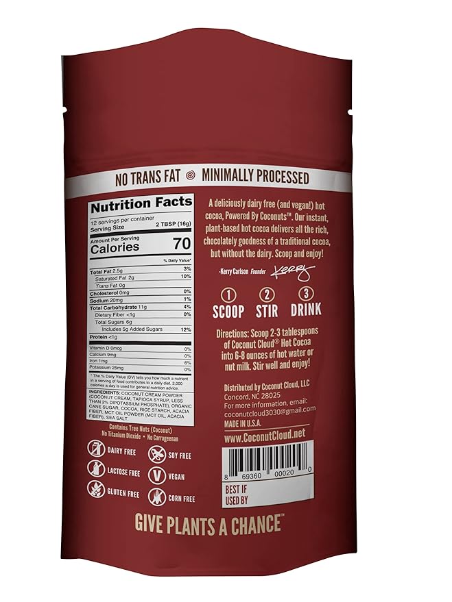 Coconut Cloud: Dairy-Free Instant Hot Cocoa Mix | Vegan, Natural, Delicious, Creamy Plant Based