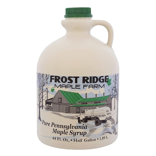 Frost Ridge Maple Farm, Organic Maple Syrup, Grade A, Half Gallon (64 FL Oz), Dark Robust (formerly