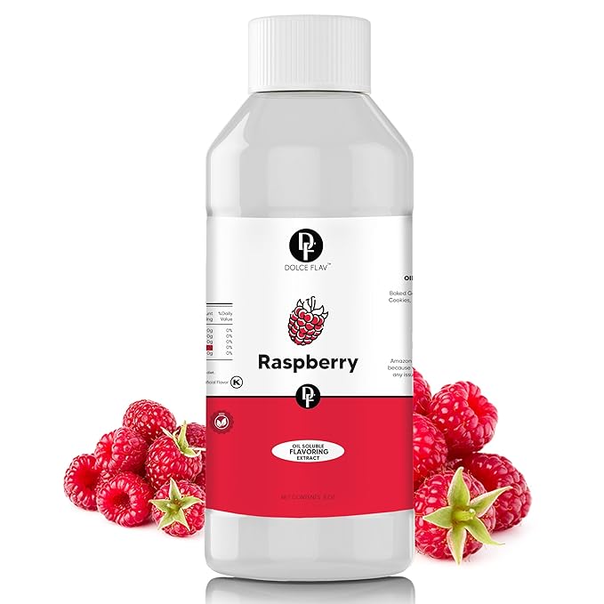 Dolce Flav Raspberry Extract (Oil-Soluble) 8 oz ??Kosher, Sugar-Free, Concentrated Raspberry