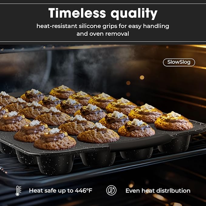 11-Piece Nonstick Baking Pan Set, Stackable Bakeware Sets, Oven Pans for Baking with Silicone