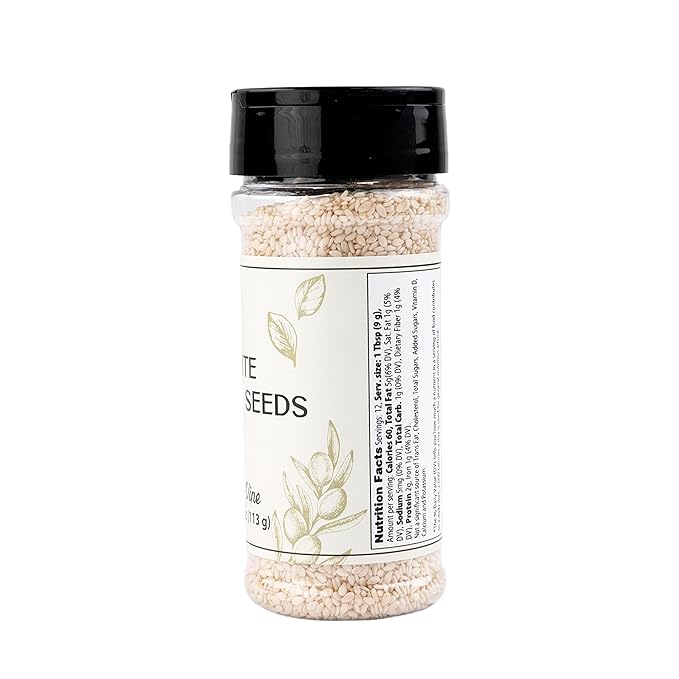 Olive & Vine White Sesame Seeds, Nutty Flavor, For Baking & Cooking, Rich Tradition, Authentic