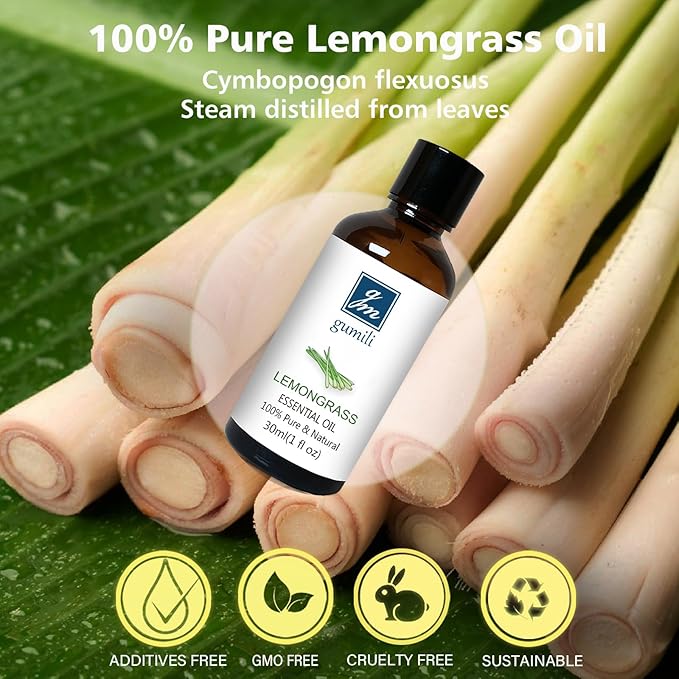Lemongrass Essential Oil 1 Oz ??100% Pure Natural Lemongrass Oil for Diffuser, Skin, Body, Spray