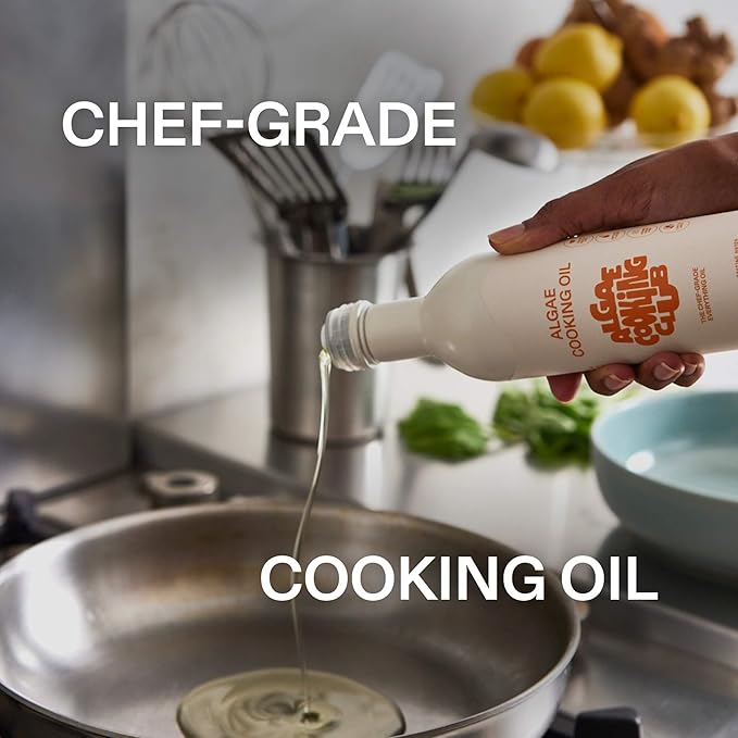 Algae Cooking Club Chef-Grade 100% Algae Cooking Oil - High Smoke Point 535째F - Rich in Omega-9