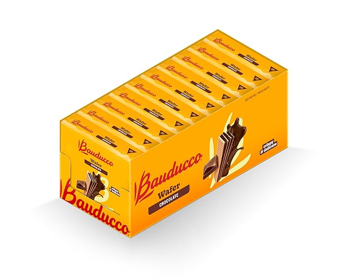 Bauducco Wafer Cookies, Chocolate, 28 oz (Pack of 10) - Crispy Layered Wafers with Rich Chocolate
